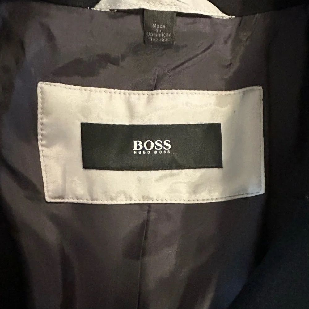 Boss Hugo Boss Wool Blend Coat Black Size 42L US 102 Europe
